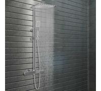 Dual Head Shower Set with Thermostat Stainless Steel
