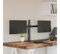 vidaXL Dual Monitor Stand Black Steel VESA 75/100 mm