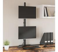 vidaXL Dual Monitor Stand Black Steel VESA 75/100 mm