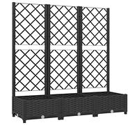 vidaXL Garden Planter with Trellis Black PP Raised Bed Flower Box Plant Pot