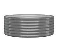 vidaXL Durable Garden Raised Bed - Weather-Resistant, Powder-coated Steel - Grey Planter Pot - Rust and Corrosion-Resistant - 100x100x36 cm - Ideal for Outdoor Use