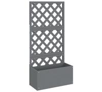 vidaXL Durable Grey Trellis Planter in Wood-Plastic Composite Material for Outdoor Garden, Patio, and Balcony Decor, Easy Assembly, 65x33x135cm Dimensions