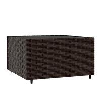 vidaXL Durable Outdoor Square Garden Coffee Table - Weather-resistant Poly Rattan with Tempered Glass Top - Brown