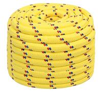 vidaXL Durable Polypropylene Boat Rope 20 mm x 25 m - Suitable for Sailing, Boating, Rigging and Docking - Excellent Abrasion and Chemical Resistance - Yellow
