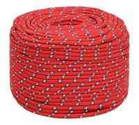 vidaXL - Durable Polypropylene Boat Rope, 8 mm x 50 m, Suitable for Sailing, Boating, and More, Weather-Resistant, Easy-to-Handle, Red Colour