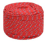 vidaXL Durable Polypropylene Boat Rope - Weather-resistant - 6 mm Thickness, 25 m Length - Ideal for Sailing, Boating, Rigging - Easy to Handle - Red Colour