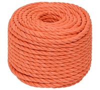 "vidaXL Durable Polypropylene Work Rope with 10 mm Diameter - Orange UV-Resistant Twisted Cord for Indoor, Outdoor, Wet Areas, and Multifunctional Use - 50 meter Length"