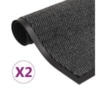 vidaXL 2x Dust Control Mats Rectangular Tufted 60x90cm Anthracite Front Door