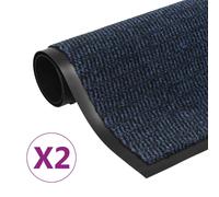 vidaXL Dust Control Mats 2 pcs Rectangular Tufted 60x90 cm Blue