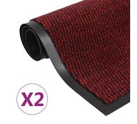 vidaXL 2x Dust Control Mats Rectangular Tufted 60x90cm Red Front Door Rug