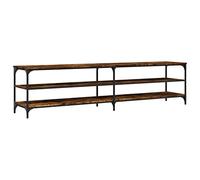 vidaXL Dusty Oak TV Cabinet with Open Shelves - Industrial Design TV Unit with Adjustable Feet and Strong Iron Frame - 160x30x50 cm