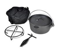 vidaXL Dutch Oven 4.2L with Lid Lifter Stand Bag Outdoor Camping Cooking Tool