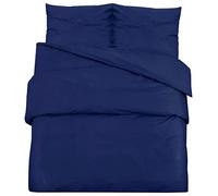 Duvet Cover Set Navy Blue 155x220 cm Cotton