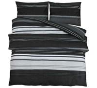 vidaXL Duvet Cover Set Black and White 155x220 cm Cotton
