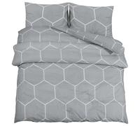 vidaXL Duvet Cover Set Grey 200x200 cm Cotton