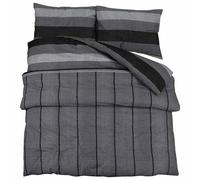 vidaXL Duvet Cover Set Dark Grey 140x200 cm Cotton