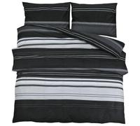 vidaXL Cotton Duvet Cover Set 200x200 cm - Black/White, Machine Washable, OEKO-TEX Certified, Wrinkle-Resistant Bedding