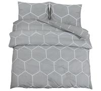 vidaXL Duvet Cover Set Grey 240x220 cm Cotton