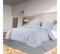 Duvet Cover Set Grey Microfiber 240x220 cm Lightweight Pillowcase 60x70 cm Soft