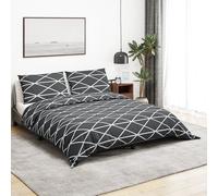 Duvet Cover Set Grey 260x220 cm Cotton Slipcover Sheet Pillowcase vidaXL