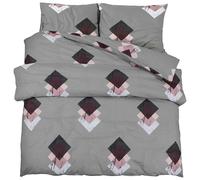 vidaXL Duvet Cover Set Grey 140x200 cm Cotton