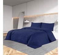 Duvet Cover Set Navy Blue 260x240 cm Light-weight Microfiber Bedding vidaXL
