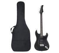 vidaXL Electric Guitar for Beginners in Matt Black with Bag, 6 String Acoustic, Full Size 4/4, Durable Birch Wood Construction, Complete Set with Tuner and Audio Cable
