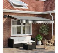 vidaXL Electric Retractable Awning Anthracite and White 3 x 2.5 m