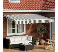 vidaXL Electric Retractable Awning Anthracite and White 3 x 2.5 m