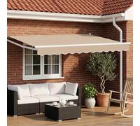 vidaXL Electric Retractable Awning Beige and White 3.5 x 2.5 m