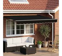 vidaXL Electric Retractable Awning Black and Anthracite 3 x 2.5 m