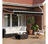 vidaXL Electric Retractable Awning Black and White 3.5 x 2.5 m