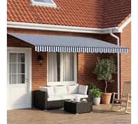 vidaXL Electric Retractable Awning Blue, White and Anthracite 4 x 3 m
