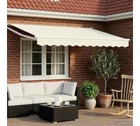 vidaXL Electric Retractable Awning Cream and White 3 x 2.5 m