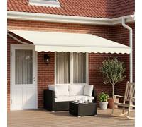 vidaXL Electric Retractable Awning Cream and White 4.5 x 3 m