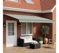 vidaXL Electric Retractable Awning Green, White and Anthracite 4 x 3 m