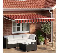 vidaXL Electric Retractable Awning Orange, Black and White 3.5 x 2 m