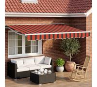 vidaXL Electric Retractable Awning Orange, Black and White 3.5 x 2 m