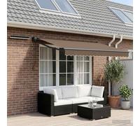 vidaXL Electric Retractable Awning Taupe 100% Polyester and Aluminium
