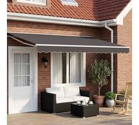 vidaXL Electric Retractable Awning White and Anthracite 4 x 2 m