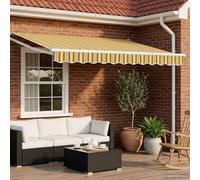 vidaXL Electric Retractable Awning Yellow, Grey and White 3.5 x 2 m