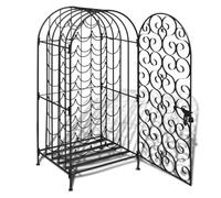 vidaXL Wine Rack for 35 Bottles Metal Drink Cabinet Storage Unit Furniture