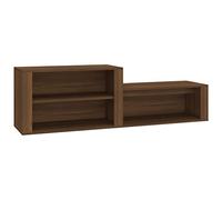 vidaXL Elegant Brown Oak Shoe Cabinet - Spacious Shoe Organizer made from Engineered Wood - Stand/Bench Feature for Decor Display - Moisture