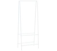 vidaXL Elegant Clothes Rack - White, Sturdy Steel Frame, Two Shelves, Easy Assembly, Ample Storage Space
