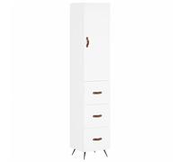 (white) vidaXL Highboard Sideboard Cupboard Side Cabinet Brown Oak Engineered Wood