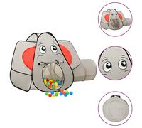 vidaXL Elephant Children Play Tent with 250 Balls Grey 174x86x101 cm UK GF0