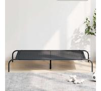 Elevated Dog Bed Black 130x80x20 cm Textilene and Steel