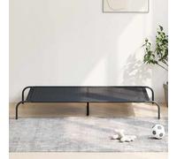 vidaXL Raised Dog Bed Black 150 x 90 x 20 cm Textilene and Steel, Raised Dog Bed, Outdoor Dog Bed, Cooling Dog Bed