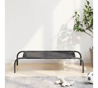 vidaXL Elevated Dog Bed Black S Textilene Puppy Breathable Sleeping Basket Mat