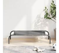 vidaXL Elevated Dog Bed Grey 90x50x20 cm Textilene and Steel